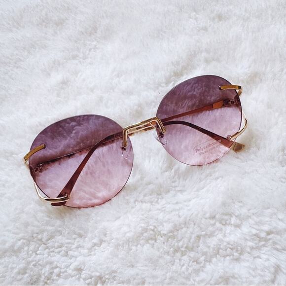 Ruth Clear Purple Round Metal Sunglasses - Picture 5 of 10